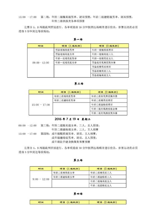 健美职业赛事安排